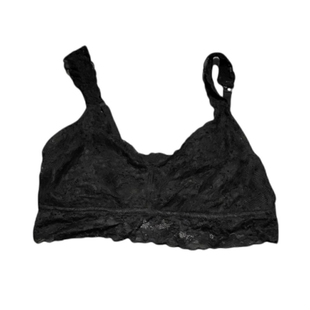 Black lace overlay bralette